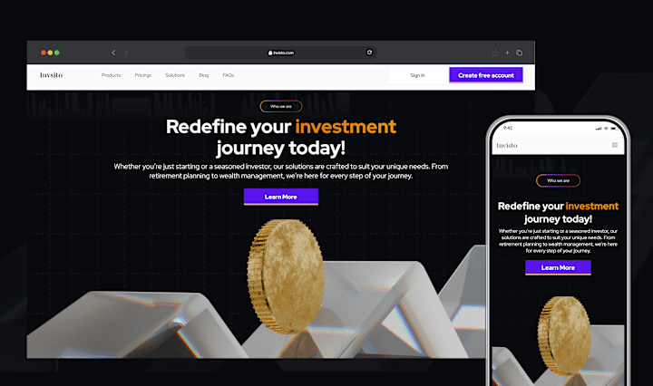 Cover image for Fintech Landing Page: Portfolio Investment Platform