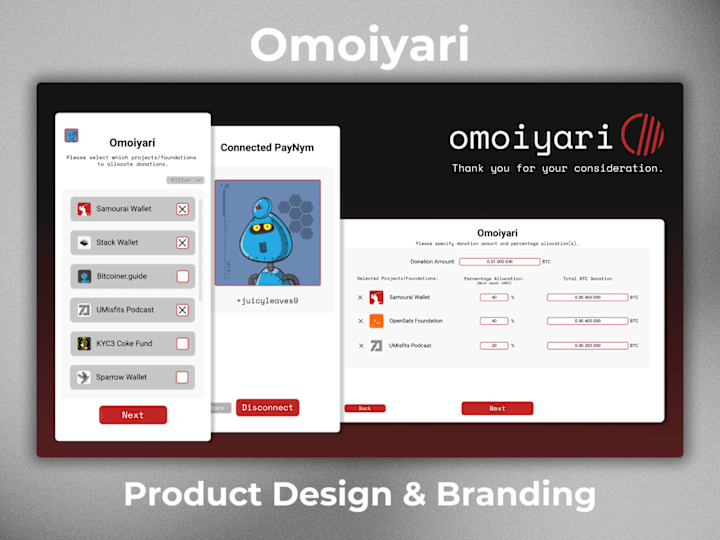 Cover image for Omoiyari - Web/Mobile Application To Make Private Contributions