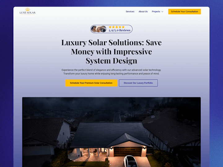 Cover image for Luxe Solar 👑 | Luxury Solar Company Website Design