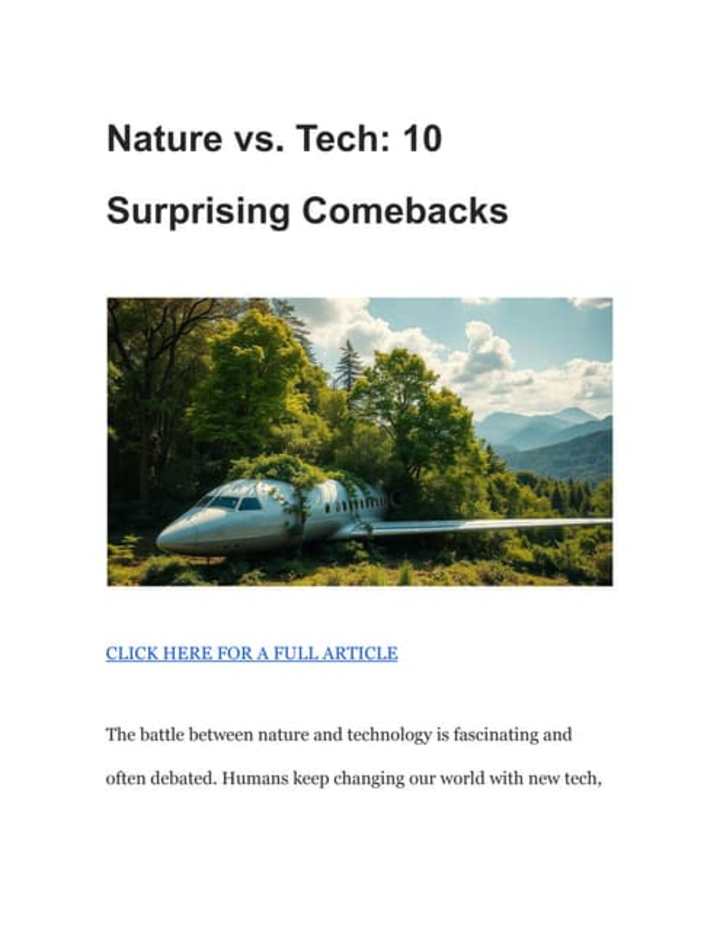 Cover image for NaturaNature vs. Tech_ 10 Surprising Comebackse .pdf