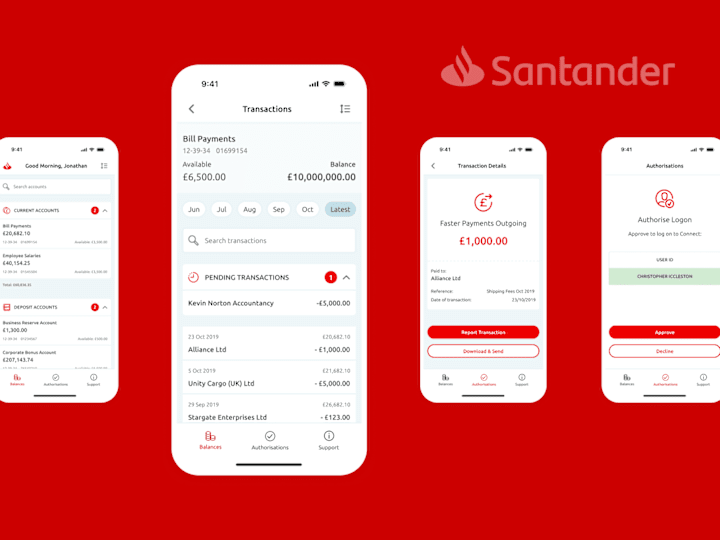 Cover image for Santander's Connect App MVP for SME Transaction Approvals