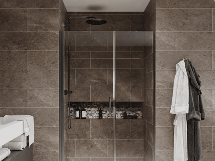 Cover image for Slimline-2 Hinged Shower Door - Matte Black - For All Othe
