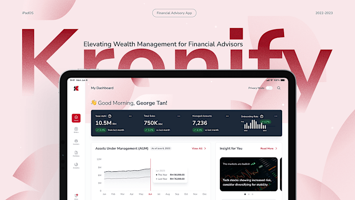 Cover image for Financial Advisory App, Kronify | UI/UX Design