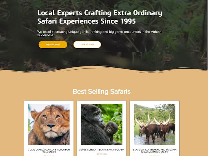 Cover image for Buutu Safaris (Uganda based Safari Website) 