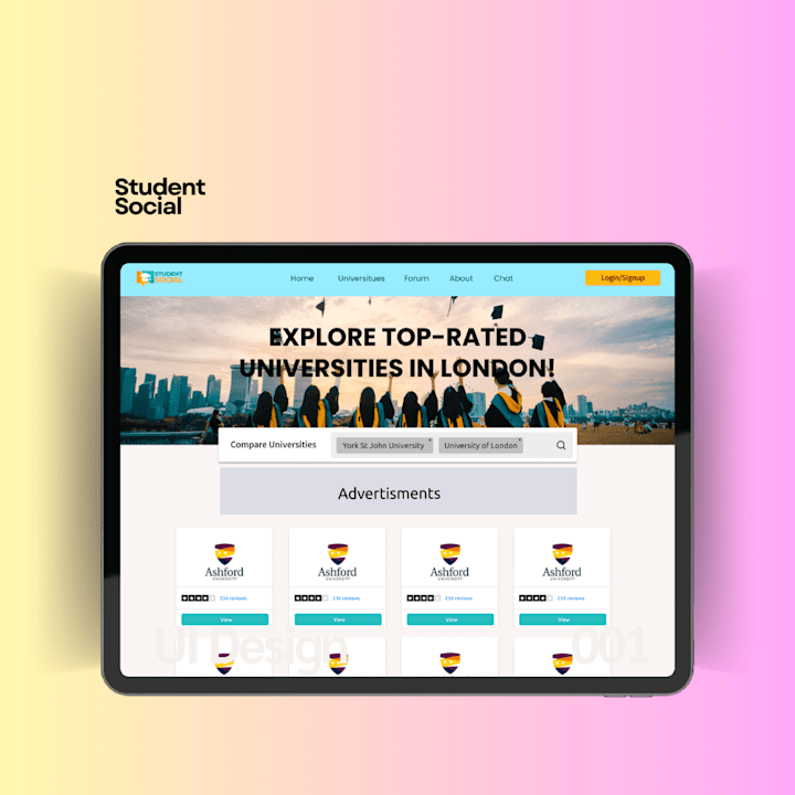 Cover image for UI UX Design using Figma | Students Social  👩‍🎓🏛️