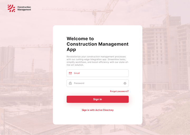 Cover image for Construction Management App