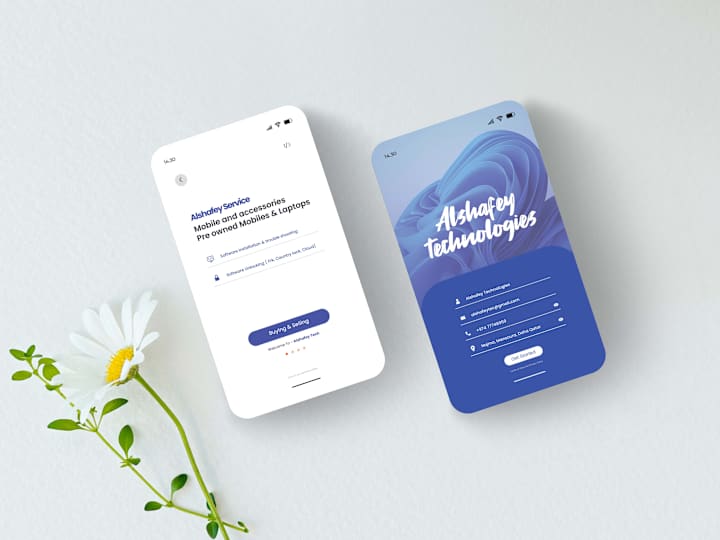 Cover image for Minimal UI Business Card for Mobile Services and Sales