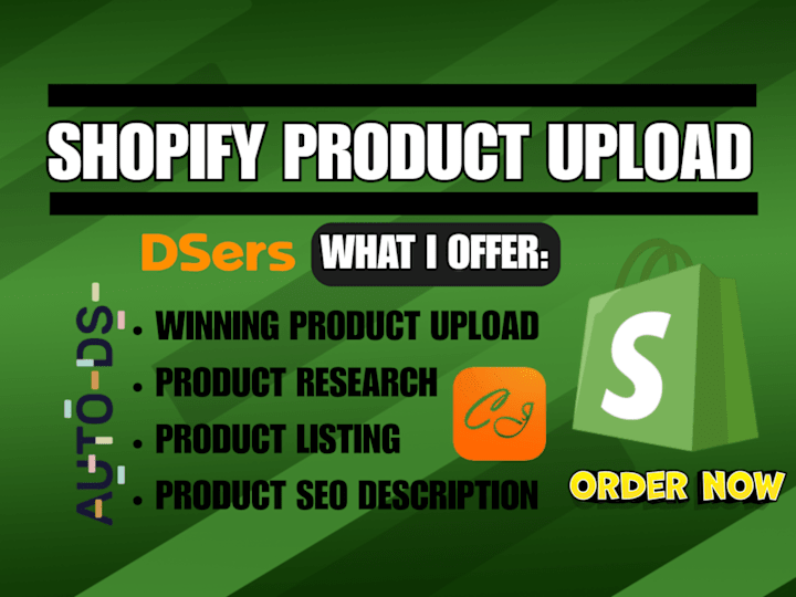 Cover image for upload winning product on shopify store via ebay zendrop dsers	 