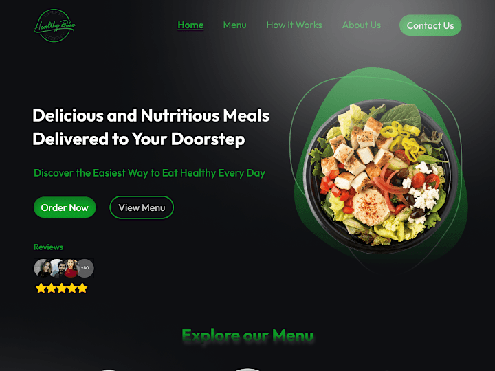 Cover image for A landing page design for HealthyBites.