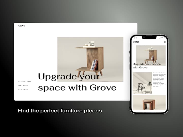 Cover image for GROVE FURNITURE - E-commerce Website Design