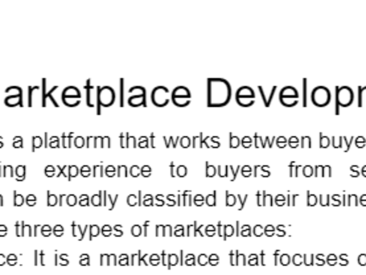 Cover image for Online - Marketplace Development 