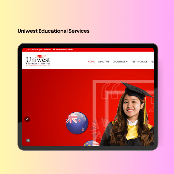 Cover image for WordPress Website |  Uniwest Educational Services  👨‍🎓