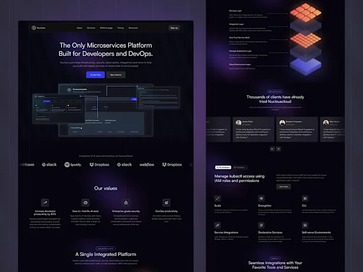 Cover image for Nucleus Cloud: Dark Mode UI & Illustration Redesign
