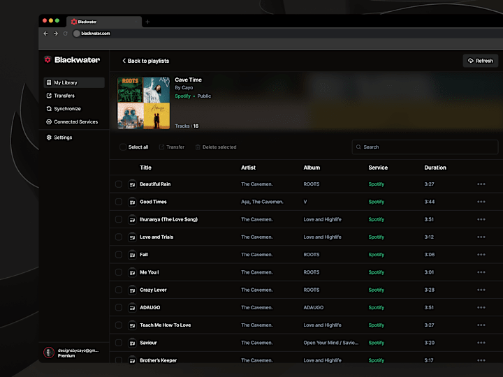 Cover image for Blackwater  - Web app design