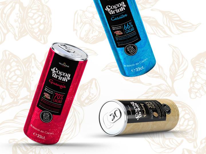 Cover image for Valrhona Canned Cocoa Drink Packaging