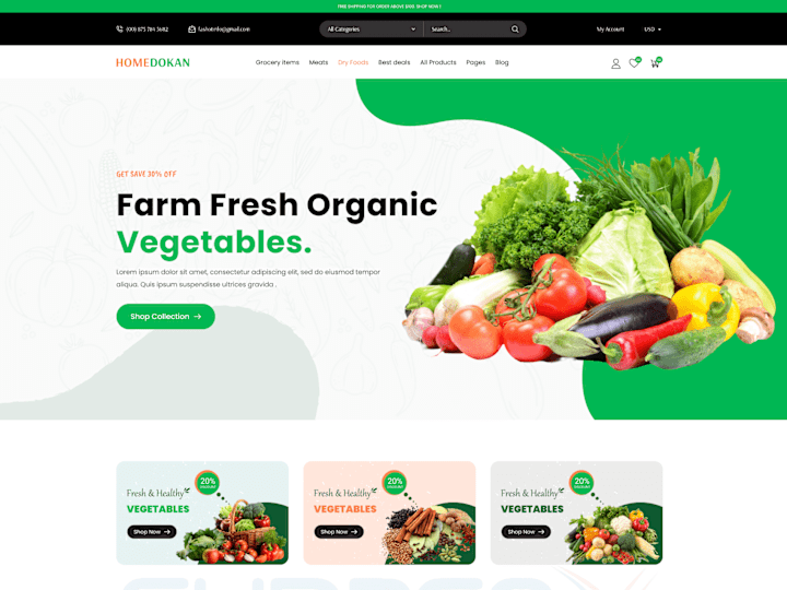 Cover image for Grocery eCommerce Website Design for Shopify