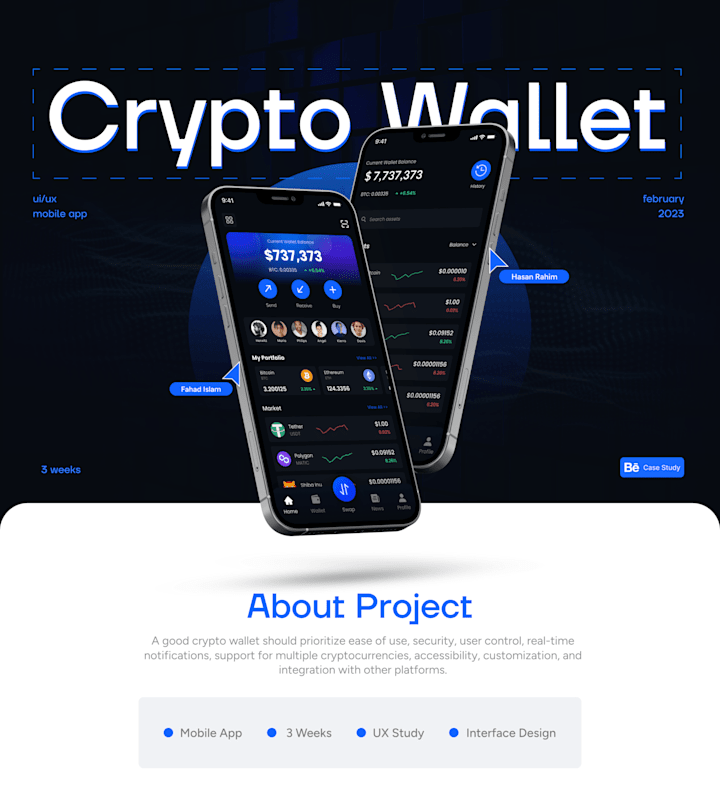 Cover image for Crypto Wallet - App UI/UX Design