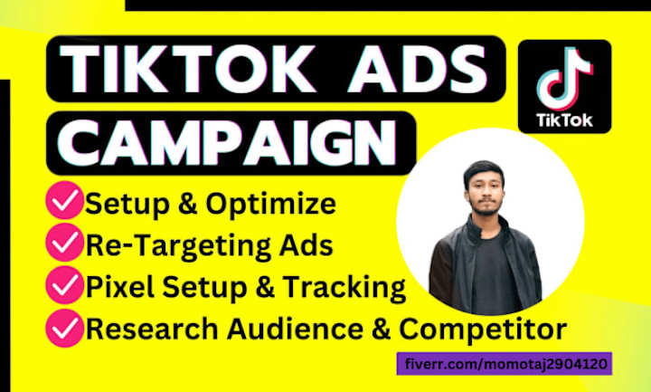 Cover image for I will setup tik tok ads campaign, tik tok ads, tiktok advertis…