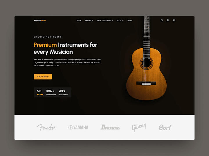 Cover image for 🎸 Musical Instruments Store Landing Page design.