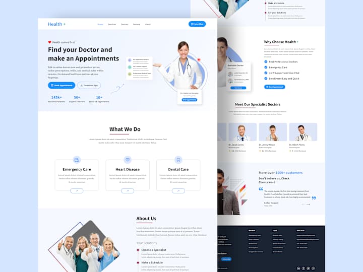 Cover image for Medical Website Landing Page ui, ui design, uiux design