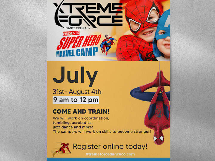 Cover image for Super Hero Marvel Camp Flyer
