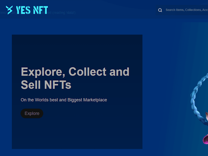 Cover image for Marketplace web development - YES NFT