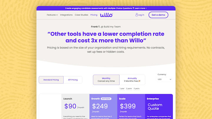 Cover image for Willo | Pricing Page Revamp