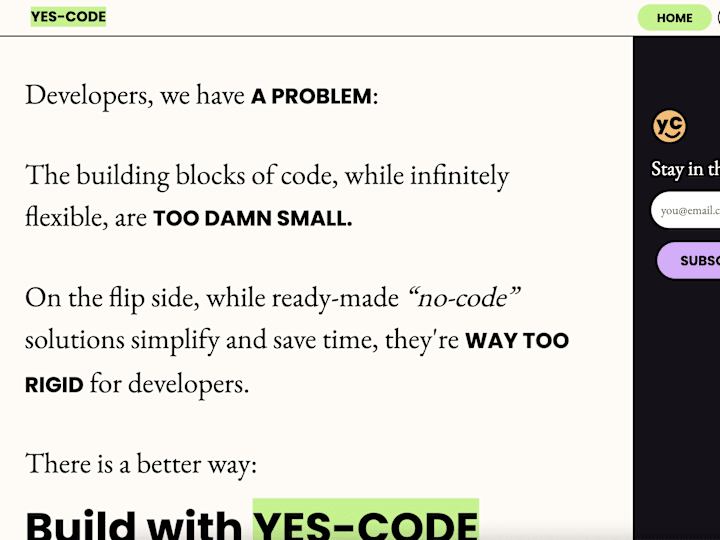 Cover image for Yes-code