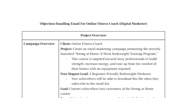 Cover image for Email Marketing Campaign for Strong at Home Program