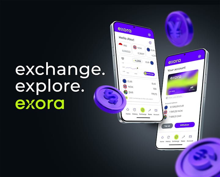 Cover image for UX/UI - exora, Money Exchange App, 2025