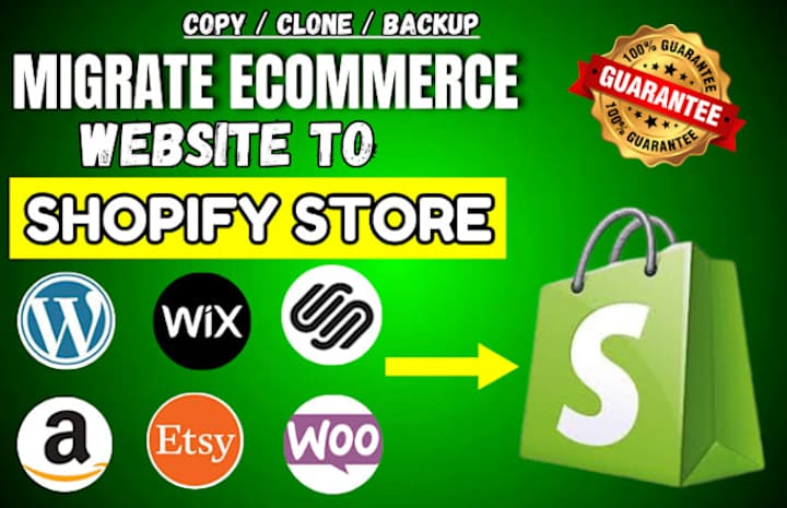 Cover image for I will migrate wordpress, squarespace, wix, bigcommerce, magent…