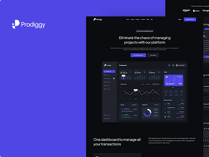 Cover image for Prodigy - Fintech/SaaS Website