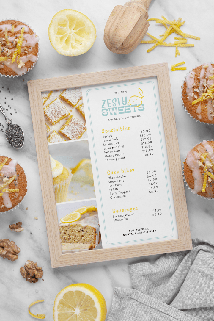 Cover image for Zesty Sweets Logo / Menu Design 