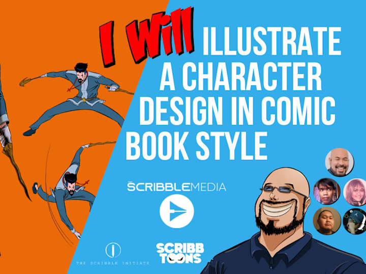 Cover image for I will illustrate a character design in comic book/anime style