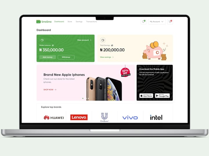 Cover image for An E-commerce & savings app