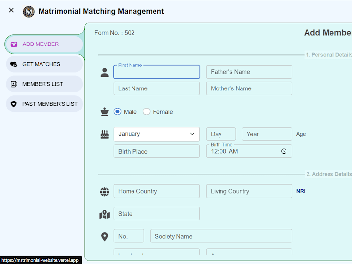 Cover image for Matrimonial Web-app