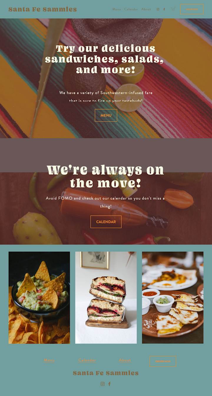 Cover image for Food Truck Website | Santa Fe Sammies