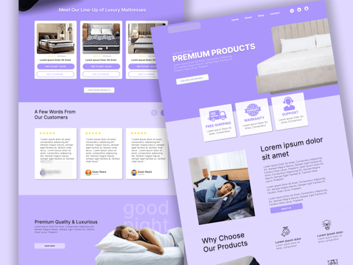 Cover image for Mattress Website Design in Figma | Purple Theme