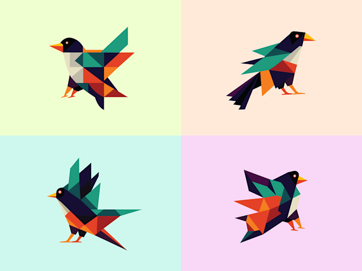 Cover image for Geometric bird illustration on Behance