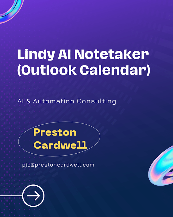 Cover image for Lindy AI Notetaker (Outlook Calendar)
