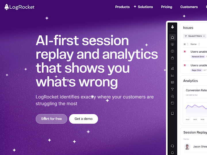 Cover image for LogRocket – User Experience Monitoring & Debugging