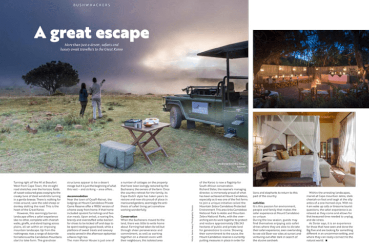 Cover image for Double page magazine article
