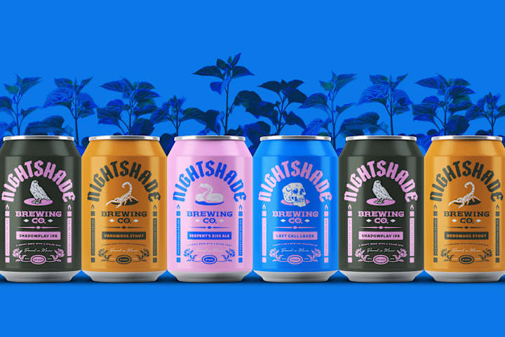 Cover image for Nightshade Brewing Co. Brand Identity and Package Design