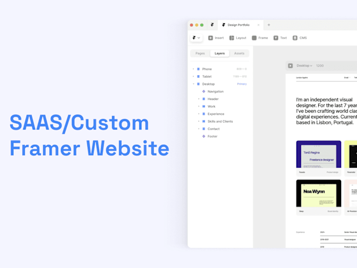 Cover image for Responsive website for startups using framer