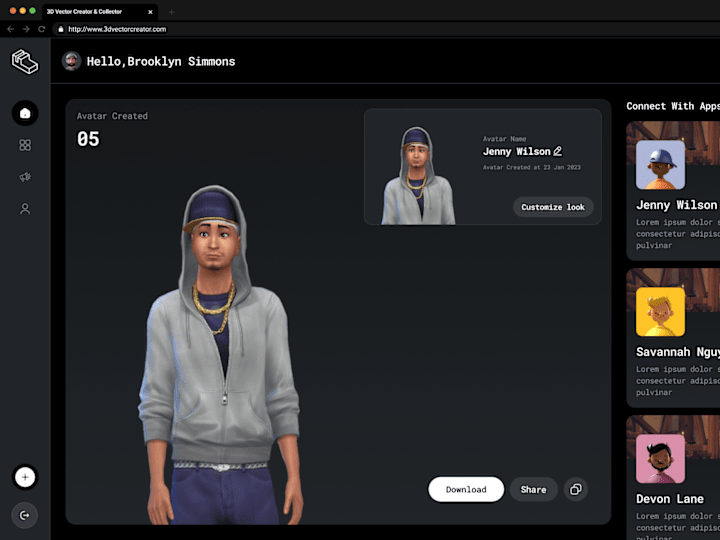 Cover image for 3D Character Maker Website Design, Made in Figma