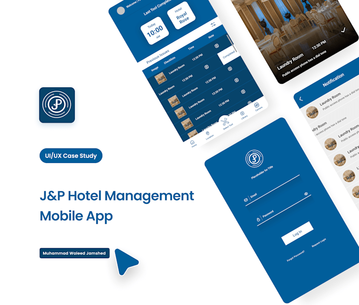Cover image for J&P – Hotel Management App UI/UX Case Study Designed in Figma