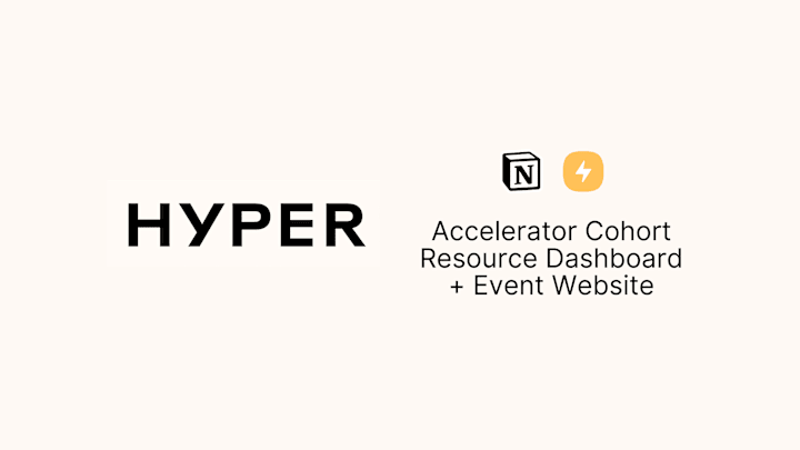 Cover image for HYPER | Cohort Dashboard + Event Website