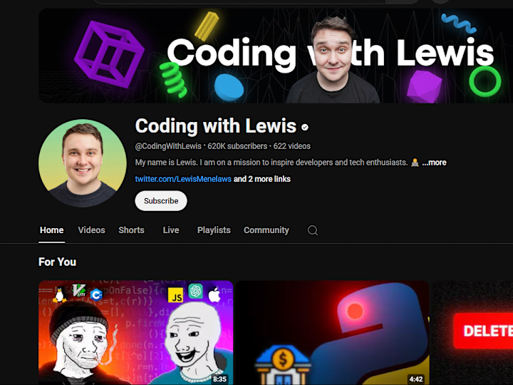 Cover image for Long-form content - Coding with Lewis