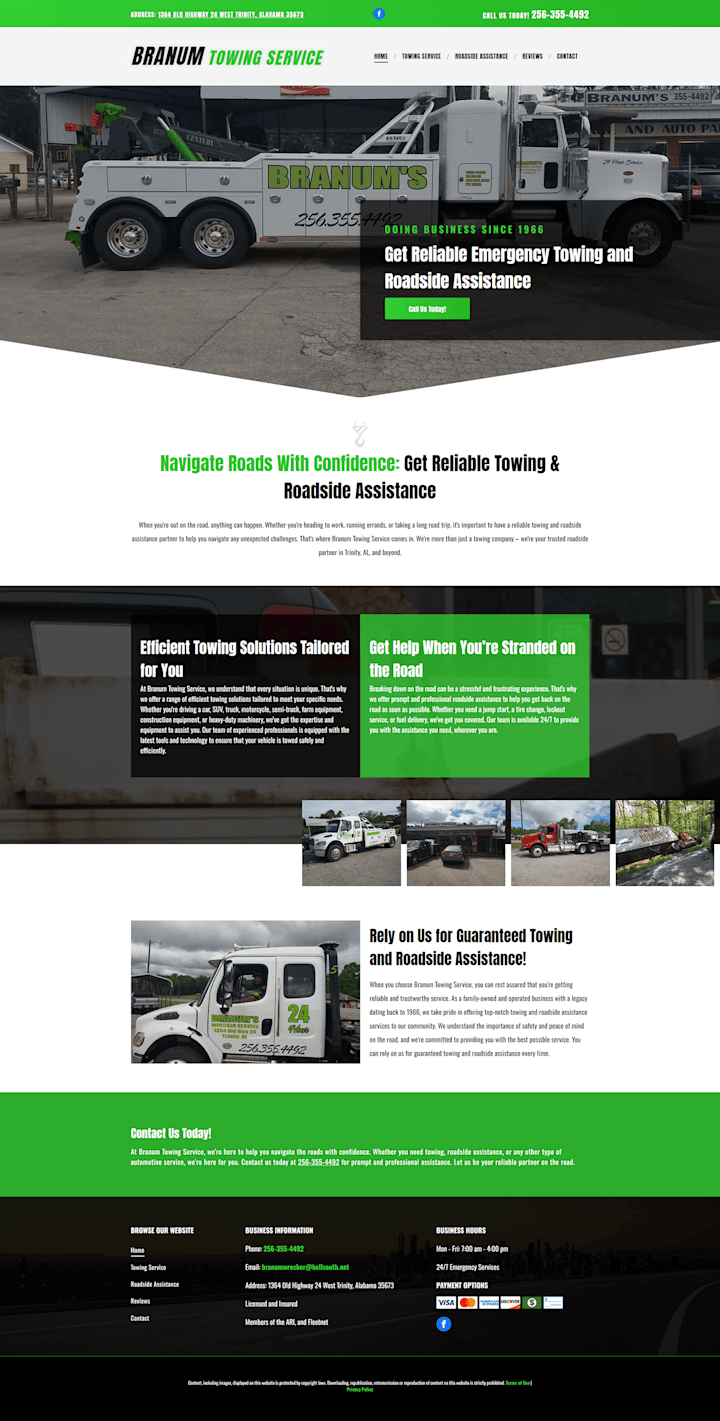 Cover image for Branum Towing Service Web Development