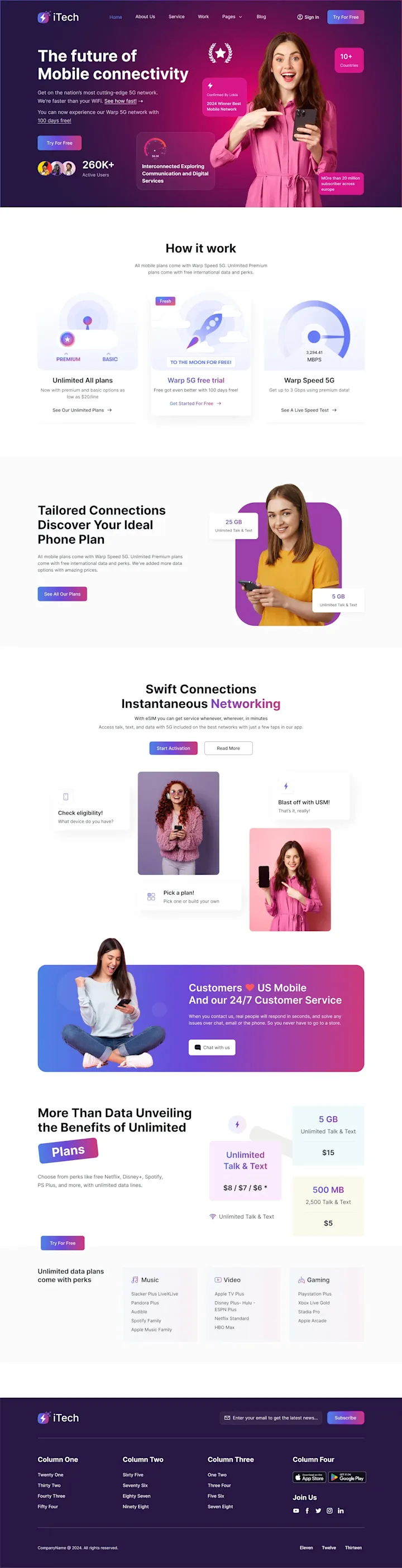 Cover image for A 5G Mobile Networking Website Design in Figma